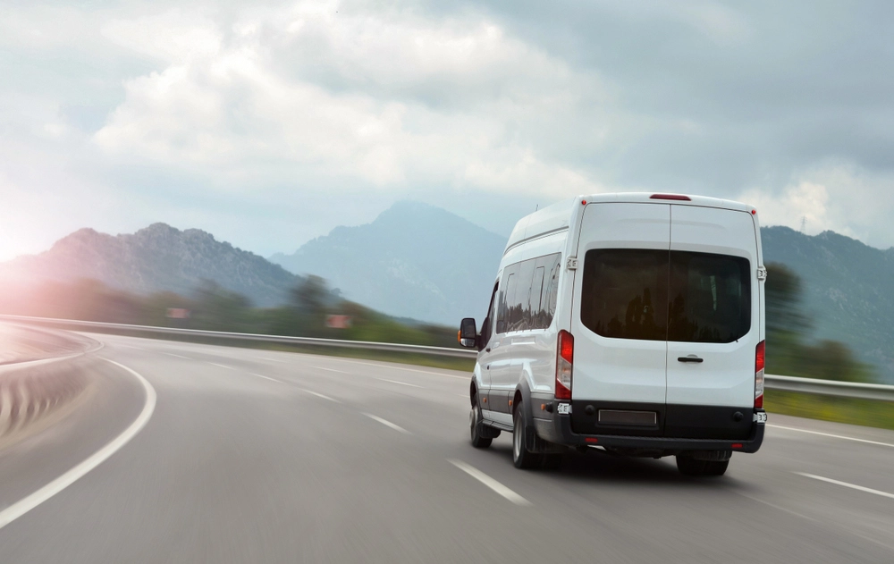 Lumacon mobile electrical engineering service van on the road